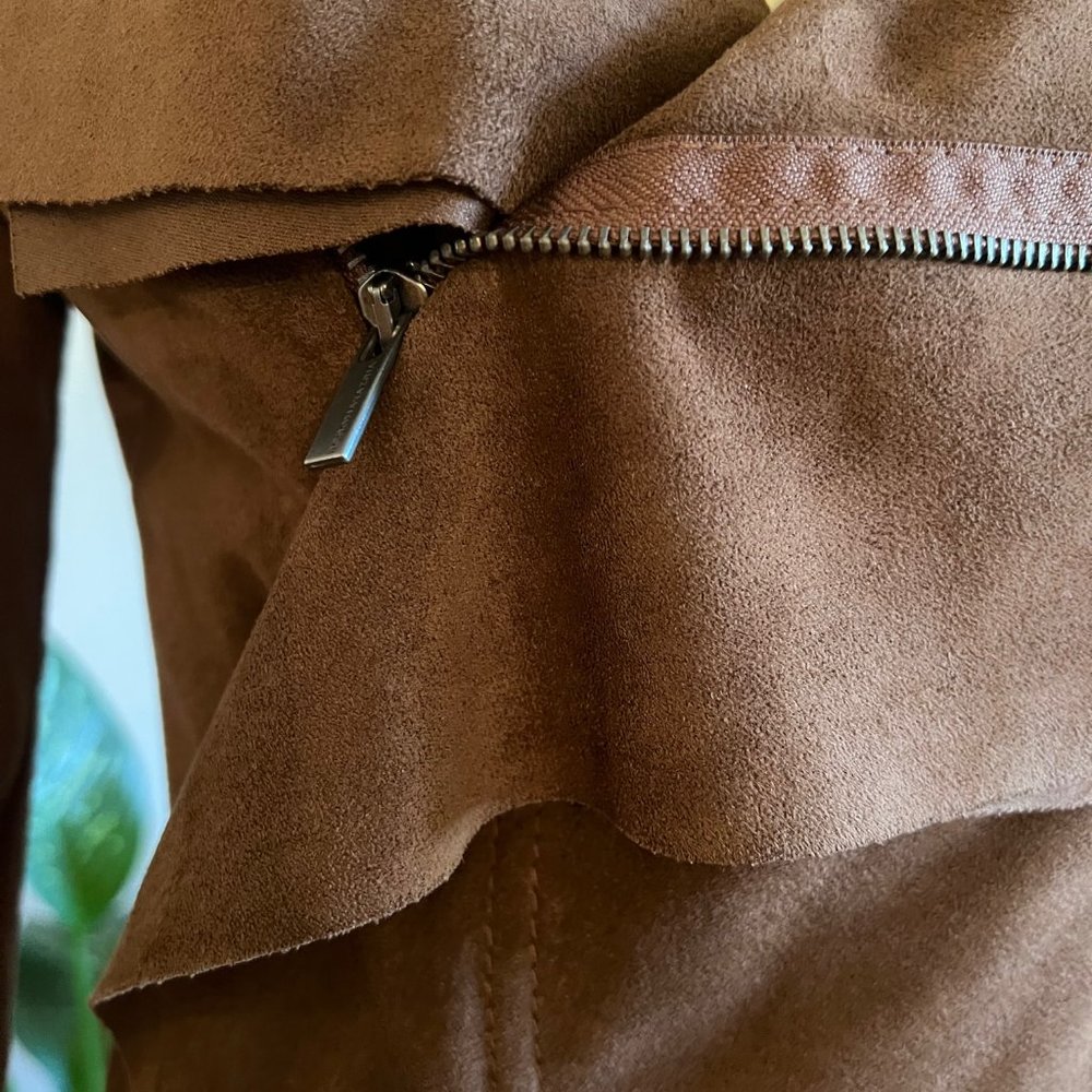 BCBG Maxazaria Brown Ana Faux Suede Jacket - Picture 8 of 10